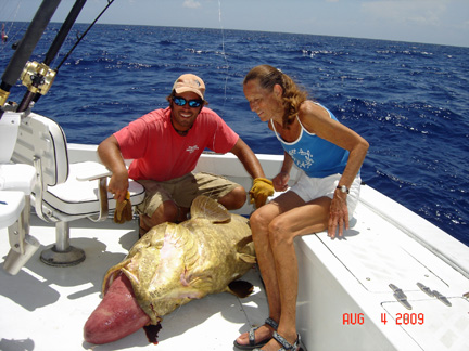 Jewfish or Goliath Grouper caught fishing Key West, Florida on charter boat Southbound