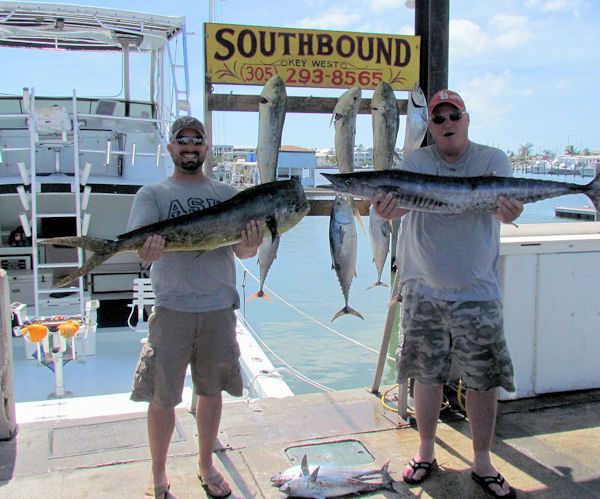 dolphin and Wahoo caught fishing Key West on charter boat Southbound from Charter Boat Row Key West