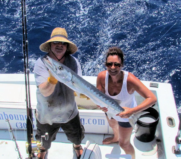 Big Barracuda Caught in Key West fishing on charter boat Southbound