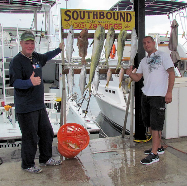 Snapper, Grouper, Mackerel and Dolphin caught fishing Key West on charter boat Southbound from Charter Boat Row Key West