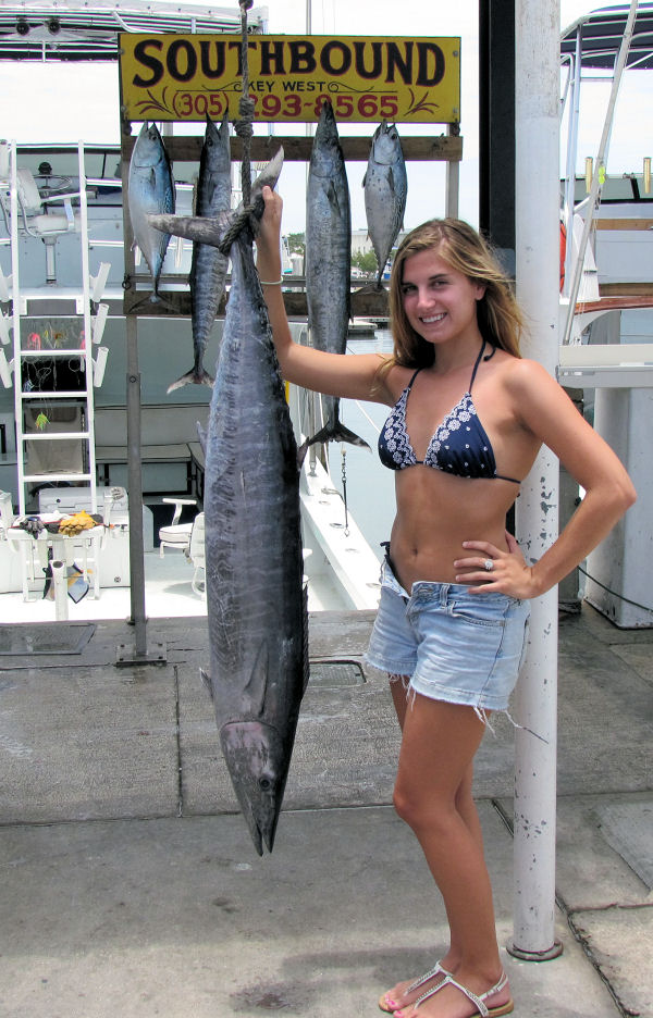 35 lb Wahoo caught in Key West fishing on charter boat Soutbhbound from Charter Boat Row Key West