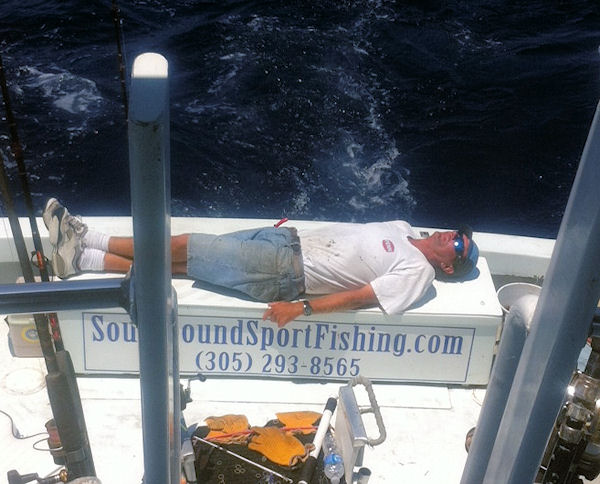 Ben takes a break in Key West fishing on charter boat Southbound from Charter Boat Row, Key West