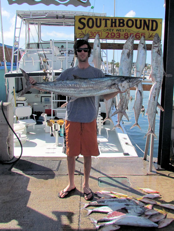 35 lb King mackerel caugth in Key West fishing on charter boat Southbound from Charter Boat Row Key West