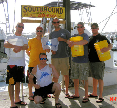 End of a rough day on Key West deep sea fishing charter boat Southbouhd from Charter Boat Row Key West