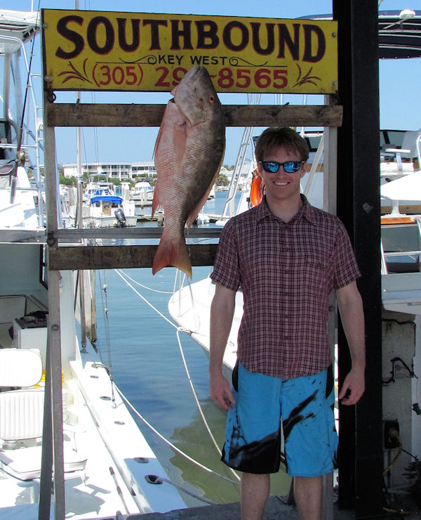 19 lb Mutton Snapper caught in Key West fishing on charter boat Southbound from Charter Boat Row, Key West