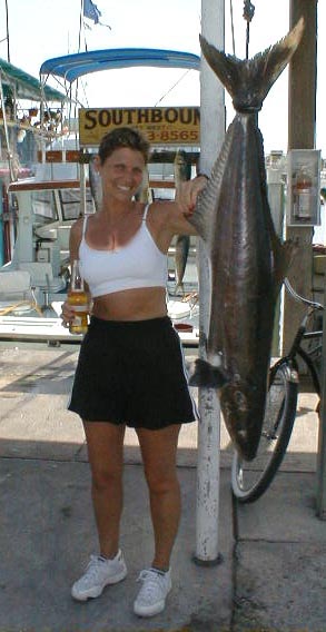 Cobia caught aboard Southbound in Key West Florida in 2000
