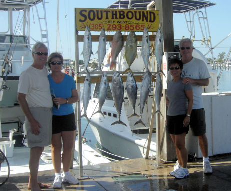 end of a good day fishing on caught fishing on charter boat Southbound in Key West, Florida