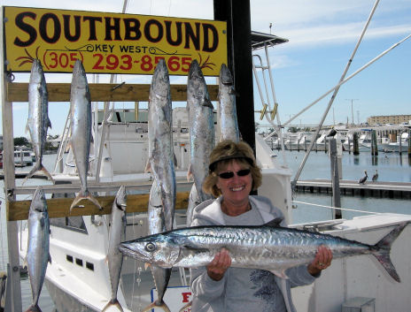 Kingfish caught deep sea  fishing key west on custom charter fishing boat Southbound from charter boat row