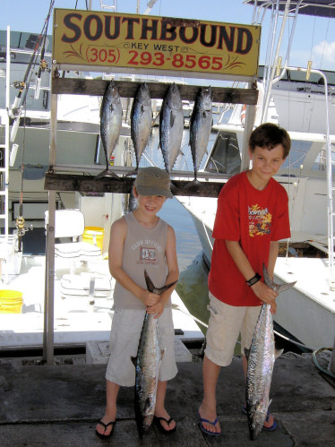 Even Youngsters can catch fish when fishing on Charter Boat Southbound in Key West, Florida