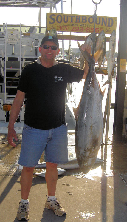 64 lb AmberJack  caught in Key West fishing on charter boat Southbound from Charter Boat Row Key West