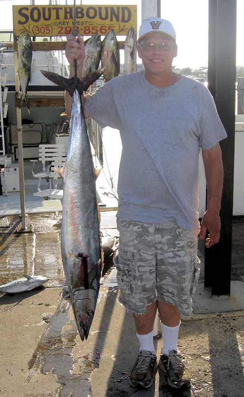 37 lb Wahoo  caught in Key West fishing on charter boat Southbound from Charter Boat Row Key West
