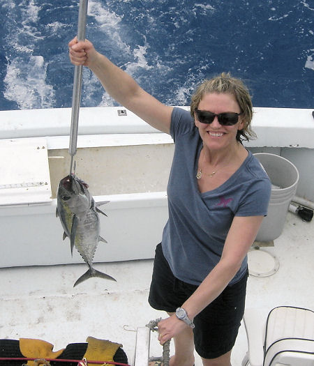 Black Fin Tuna caught and released in Key West fishing on Charter Boat Southbound from Charter Boat Row Key West
