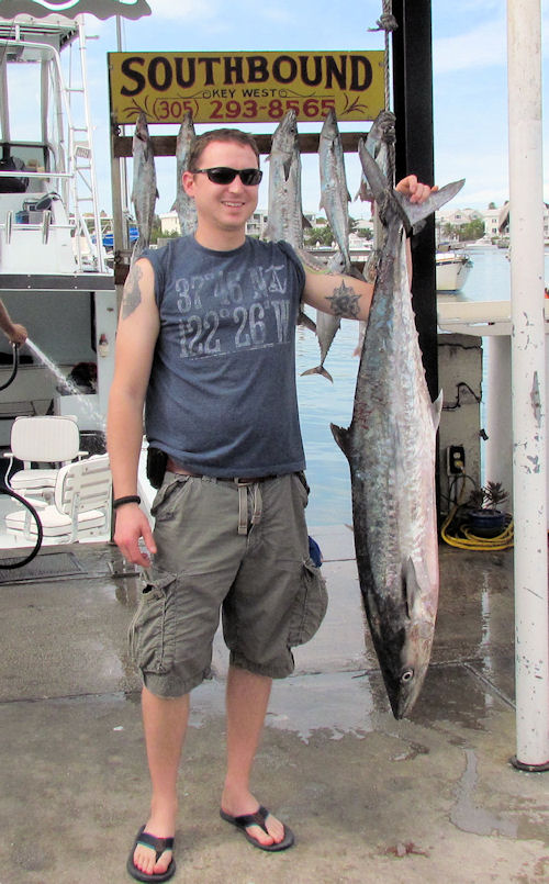40 lb King Mackerel caught fishing in Key West on Charter Boat Southbound from Charter Boat Row Key West
