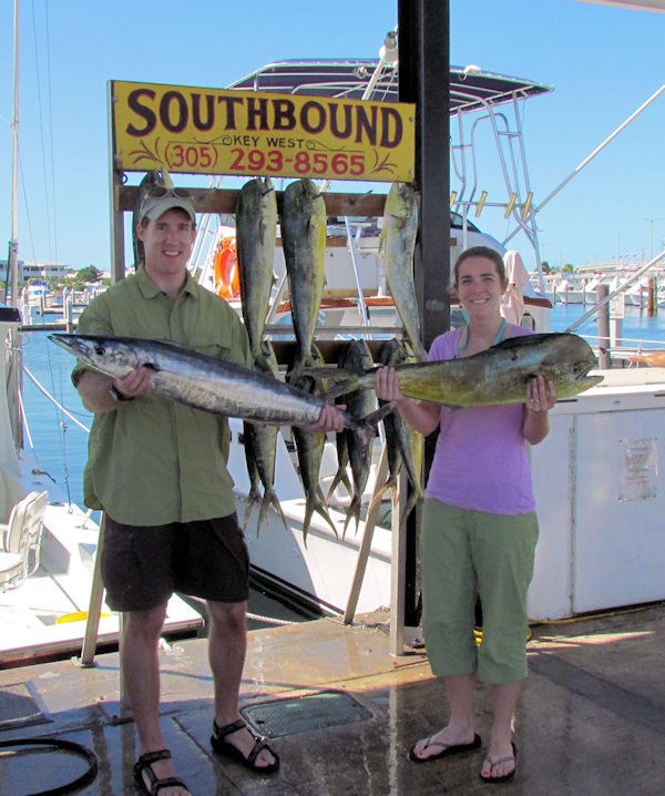 dolphin and Wahoo caught in Key West fisihing on charter boat Southbound from Charter Boat Row, Key West Florida