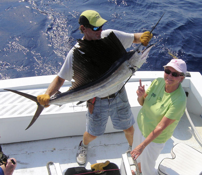 Sailfish caught and released in Key West fishing on charter boat Southboud