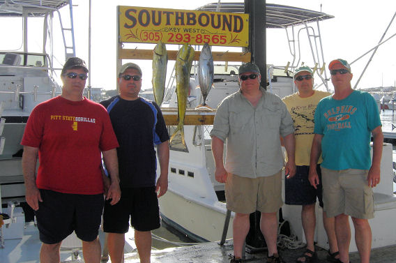 End of a late half day on Key West deep sea fishing charter boat Southbouhd from Charter Boat Row Key West