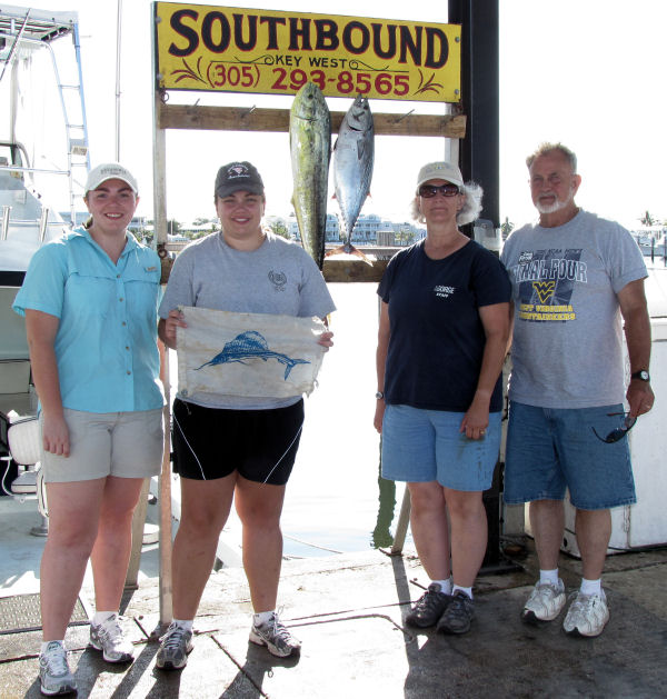 Dolphin and Bonitos  caught in Key West fishing on charter boat Soutbhbound from Charter Boat Row Key West
