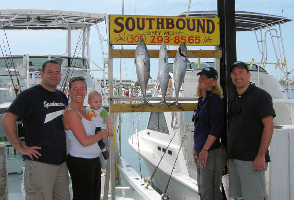 Bonitos and a Cero Mackerel  caught deep sea fishing on Key West Charter boat Southbound from Charter Boat Row