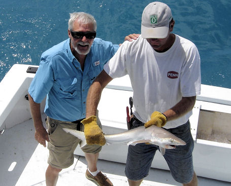 small shark  caught deep sea fishing on Key West Charter fishing boat Southbound from Charter Boat Row, Key West
