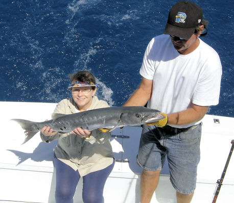 Barracuda caught deep sea fishing on Key West Charter Boat Southbound on Charter Boat Row, Key West