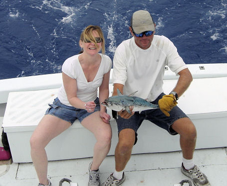 Bonito caught deep sea fishing on Key West fishing boat Southbound from Charter Boat Row