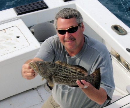 small Black Grouper caught fishing aboard charter boat Southbound in Key West, Florida