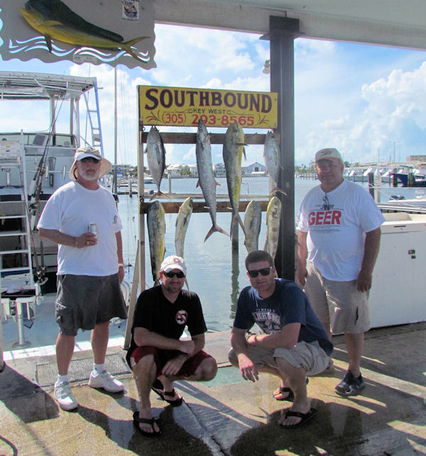 Dolphin, Kingfish and Black Fin Tuna caught fishing Key West on charter boat Southbound from Charter Boat Row Key West