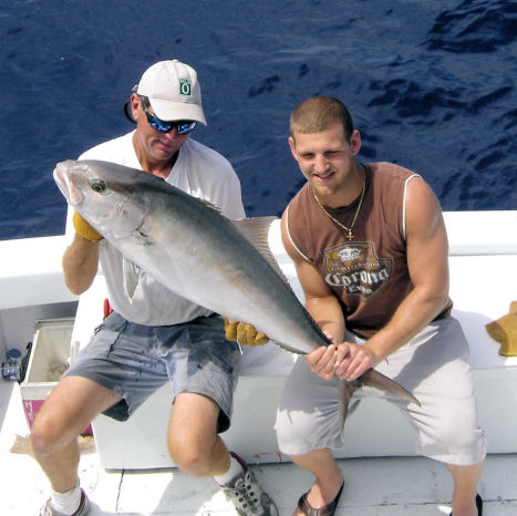 Amberjackl  caught deep sea fishing on Key West Charter fishing boat Southbound from Charter Boat Row, Key West