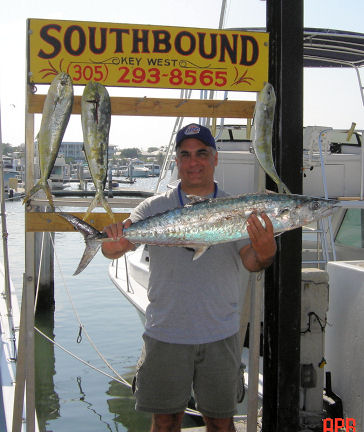 King fish  caught deep sea fishing on Key West Charter fishing boat Southbound from Charter Boat Row, Key West