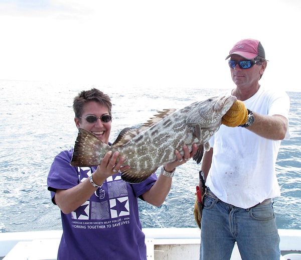 Black Grouperl caught and released fishing in Key West on Charter Boat Southbound from Charter Boat Row Key West