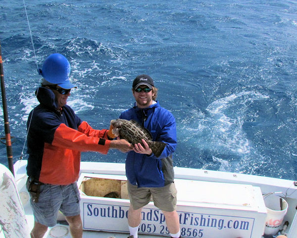 Black Grouper caught and released fishing Key West on charter boat Southbound from Charter Boat Row Key West