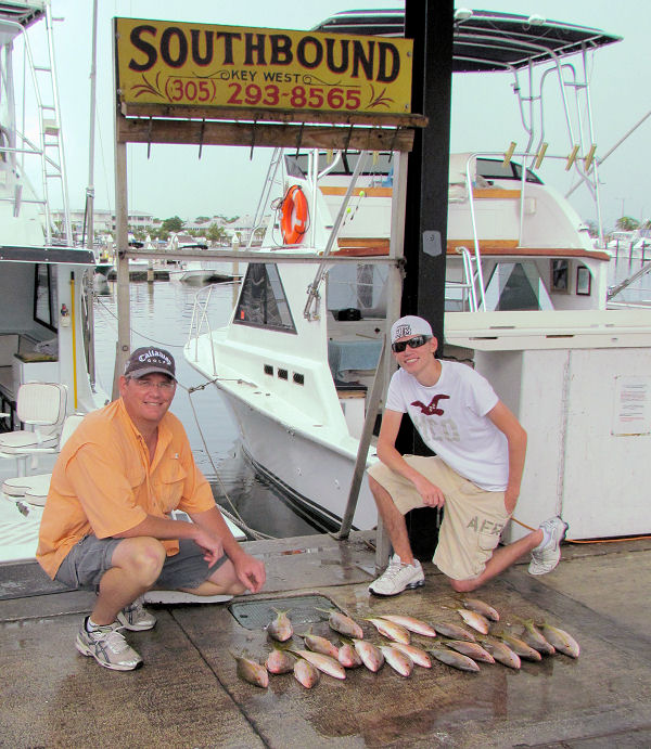 Yellow Tail Snappers caught in Key West fishing on charter boat Soutbhbound from Charter Boat Row Key West