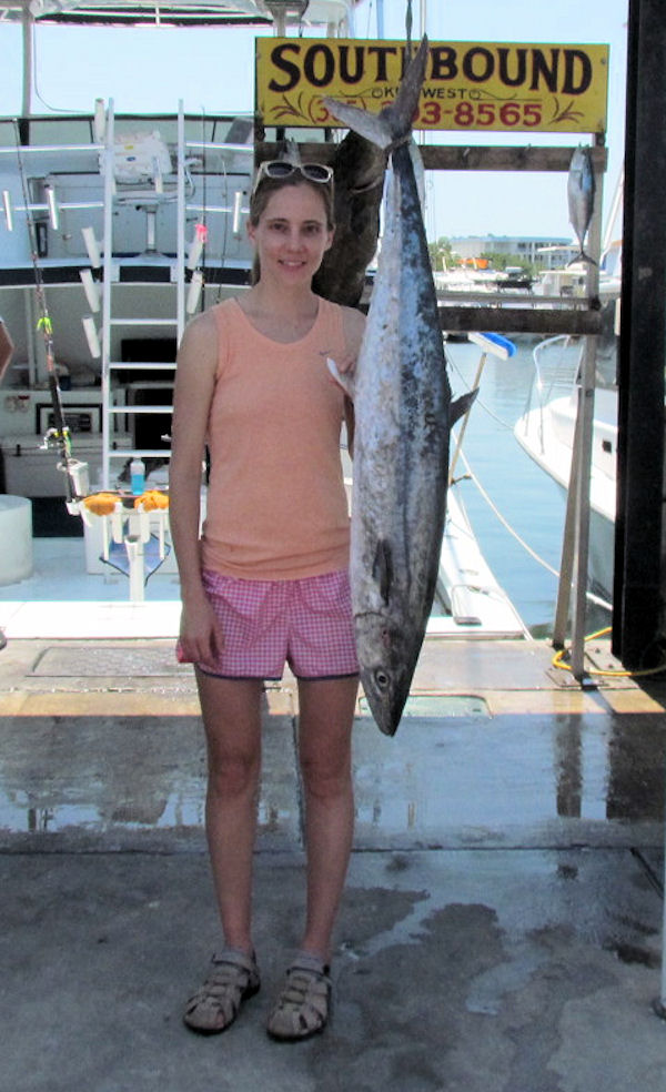 33 lb Kingfish caught fishing Key West on charter boat Southbound from Charter Boat Row Key West