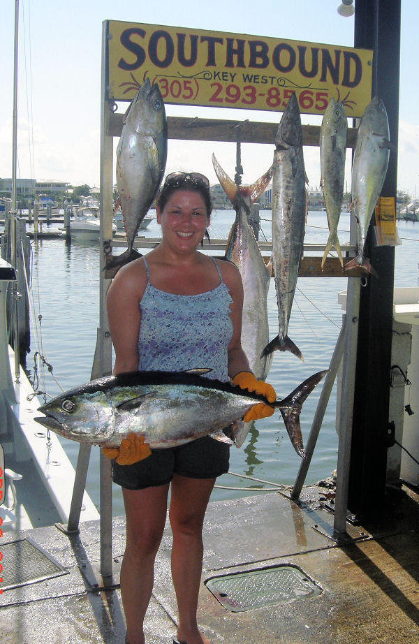 Big Black Fin Tuna caught in Key West fishing on charter boat Southboud