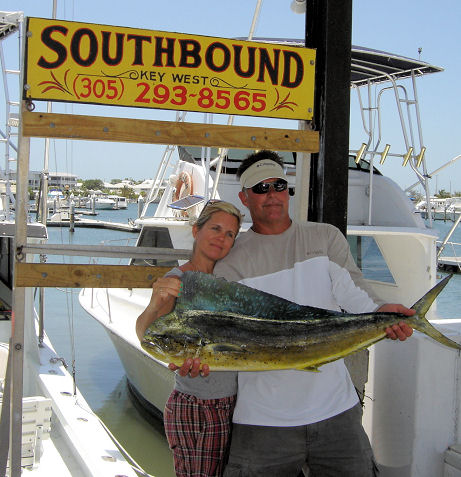 Dolphin caught on Key West deep sea fishing charter boat Southbouhd from Charter Boat Row Key West