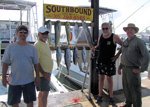 Wahoo, Dolphin and bonitos caught fishing Key West on charter boat Southbound from Charter Boat Row Key West