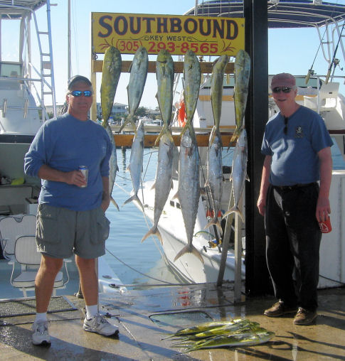 a good days catch  in Key West fishing on Key West Charter boat Southbound from Charter Boat Row Key West