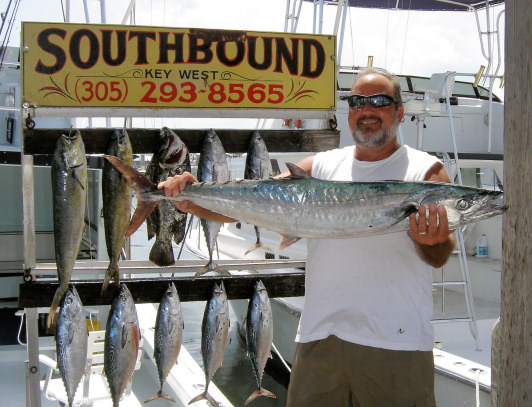 Kingfish caught fishing on Charter Boat Southbound  in Key West Florida