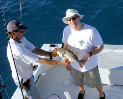 Small Red Grouper caught fishing aboard charter boat Southbound in Key West, Florida