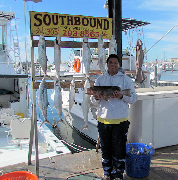 Red Grouper and Cero Mackerel caught fishing Key West on charter boat Southbound from Charter Boat Row Key West