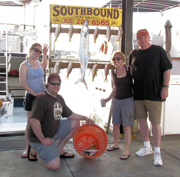 Snappers and a nice Kingfish  caught fishing Key West on charter boat Southbound from Charter Boat Row Key West
