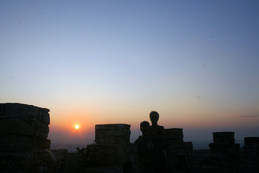 Sunset from castle ruins near Llablanc