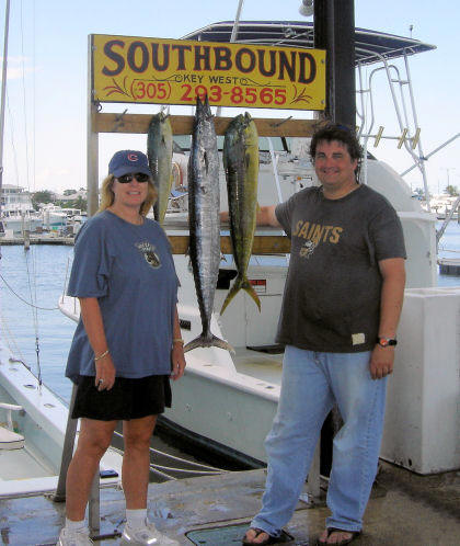 Wahoo and Dolphin caught fishing Key West on charter boat Southbound from Charter Boat Row, Key West