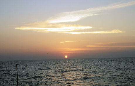 Sunsets on the way in from fishing Key West on charter boat Southbound