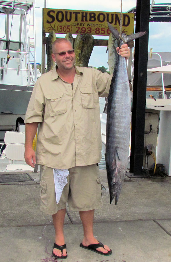 34lb Wahoo caught in Key West fishing on charter boat Southbound from Charter Boat Row, Key West