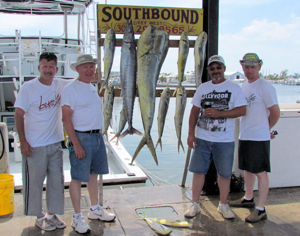 Dolphin   and wahoo caught in Key West fishing on charter boat Southbound from Charter Boat Row, Key West