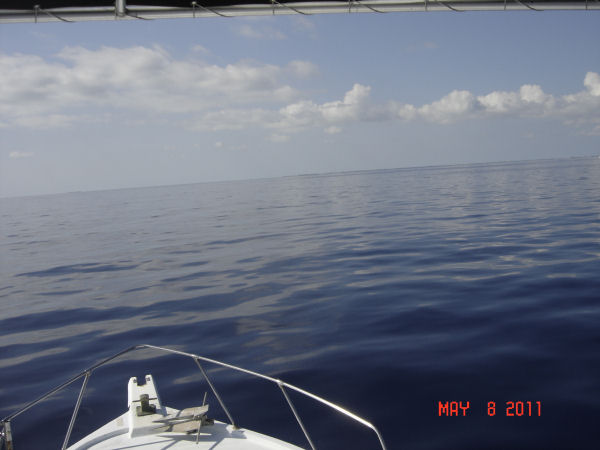 Calm seas while in Key West fishing on charter boat Southbound