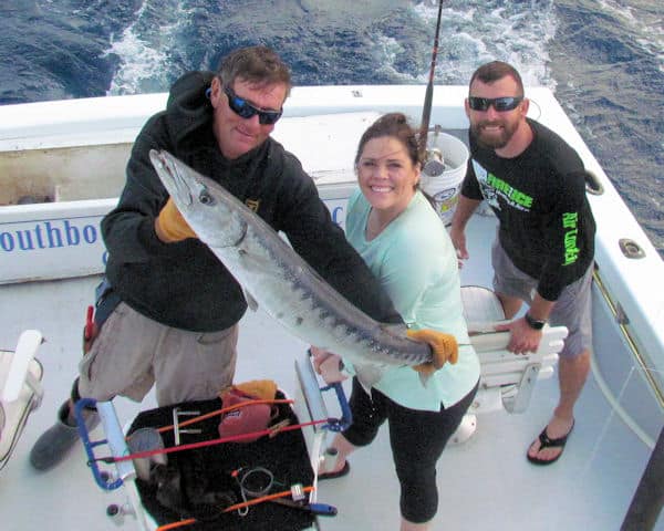 Big Barracuda caught and released on Key West charter fishing trip on the Southbound